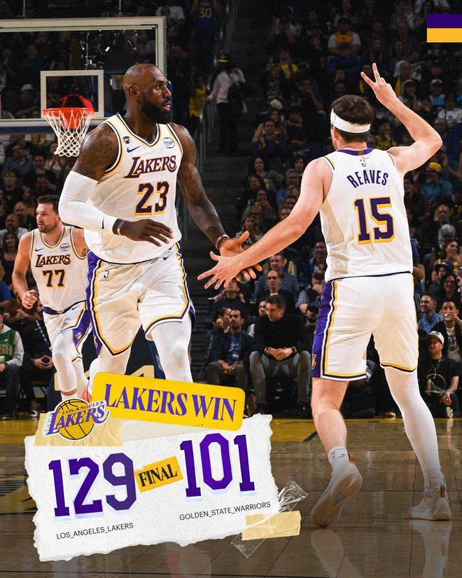 東契奇26+6+8湖人大勝勇士結束3連敗 勒佈朗22+7+9